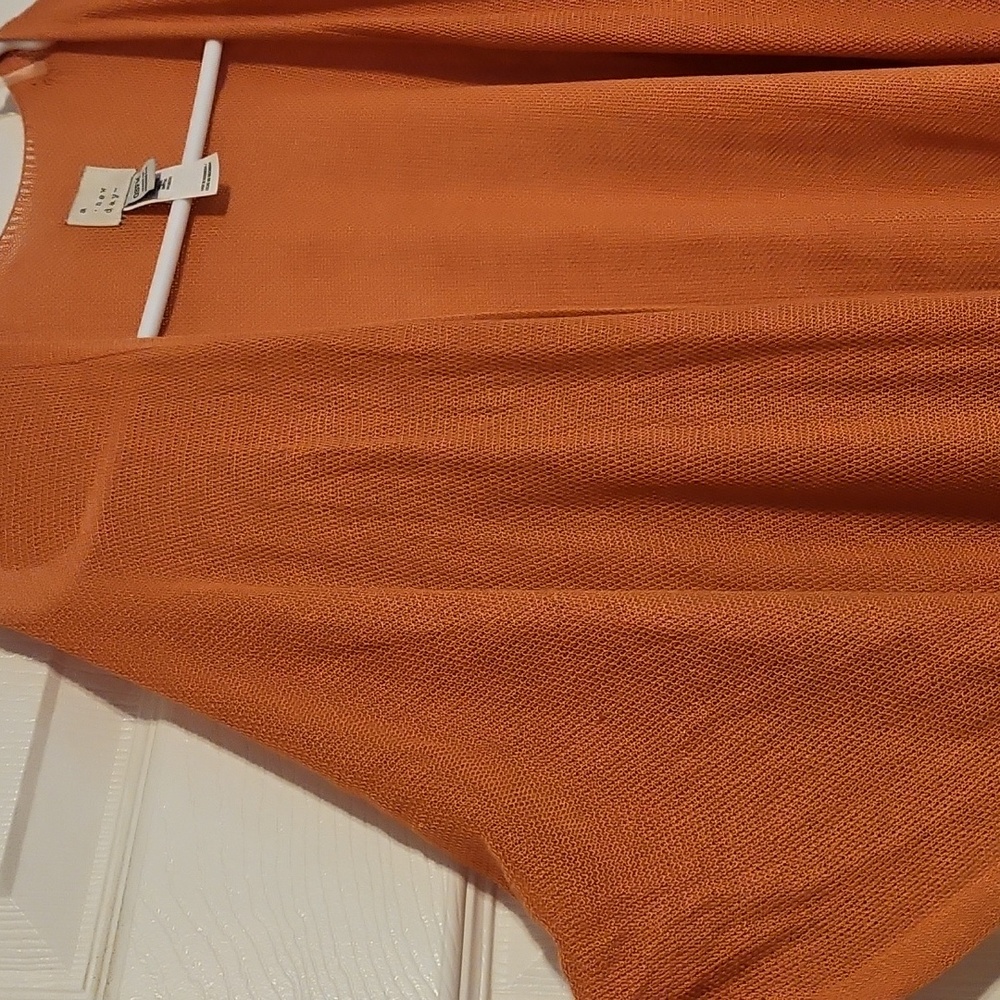 A New Day Burnt Orange Open Front Knitwear - Picture 6 of 10